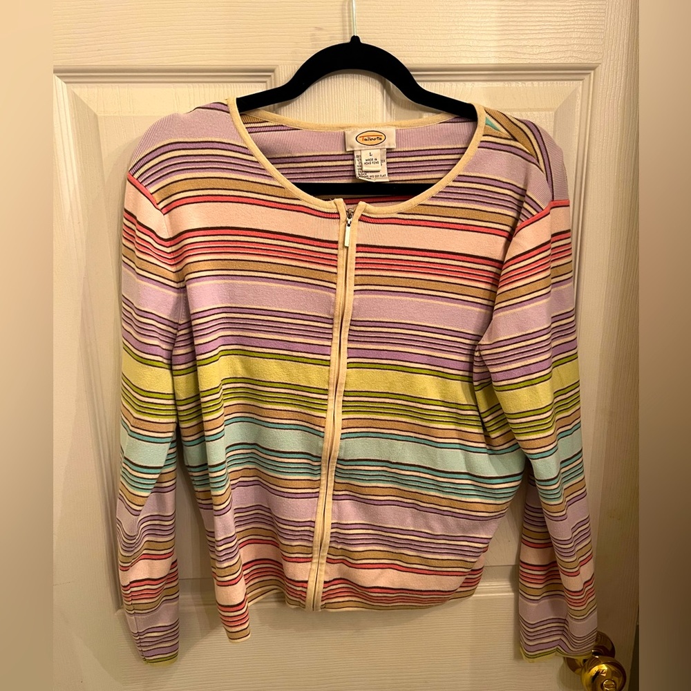 Talbots Women’s Multi Colored Striped Carigan Full Zip